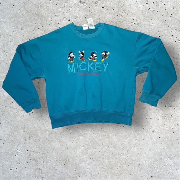 Disney Other - Vintage Disney Store Mickey Amis Sweatshirt Size Large Turquoise France